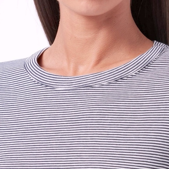 Vince Short Sleeve Striped Cotton Crewneck Tee - Picture 1 of 8